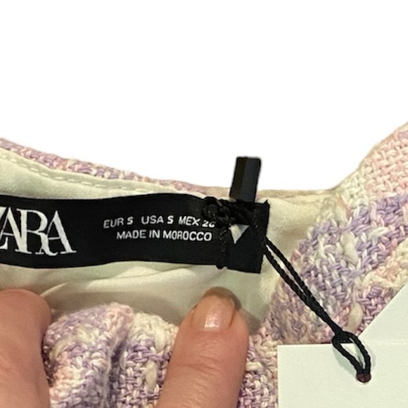 Zara Tweed Corset Bustier Crop Top Strapless Sweetheart Neckline Small NWT - Picture 10 of 10